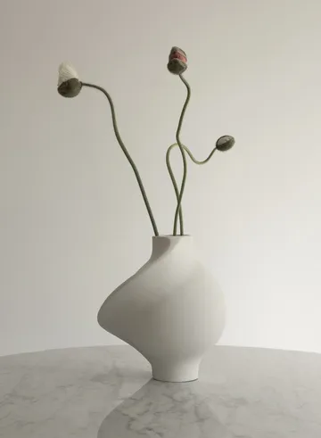Pirout vase 01 22 cm - Raw White - Louise Roe