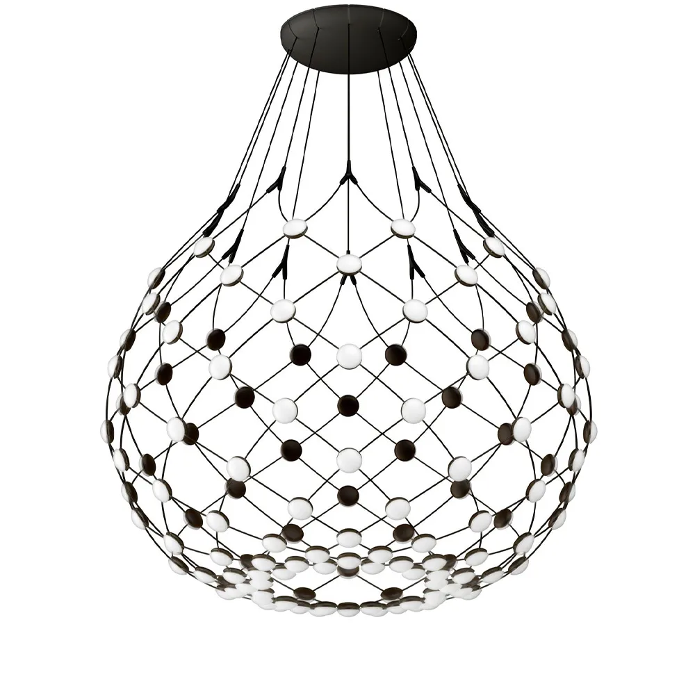 Mesh ceiling lamp, Black, large Luceplan