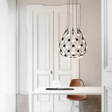 Mesh ceiling lamp - Black, small, cable 5m - Luceplan