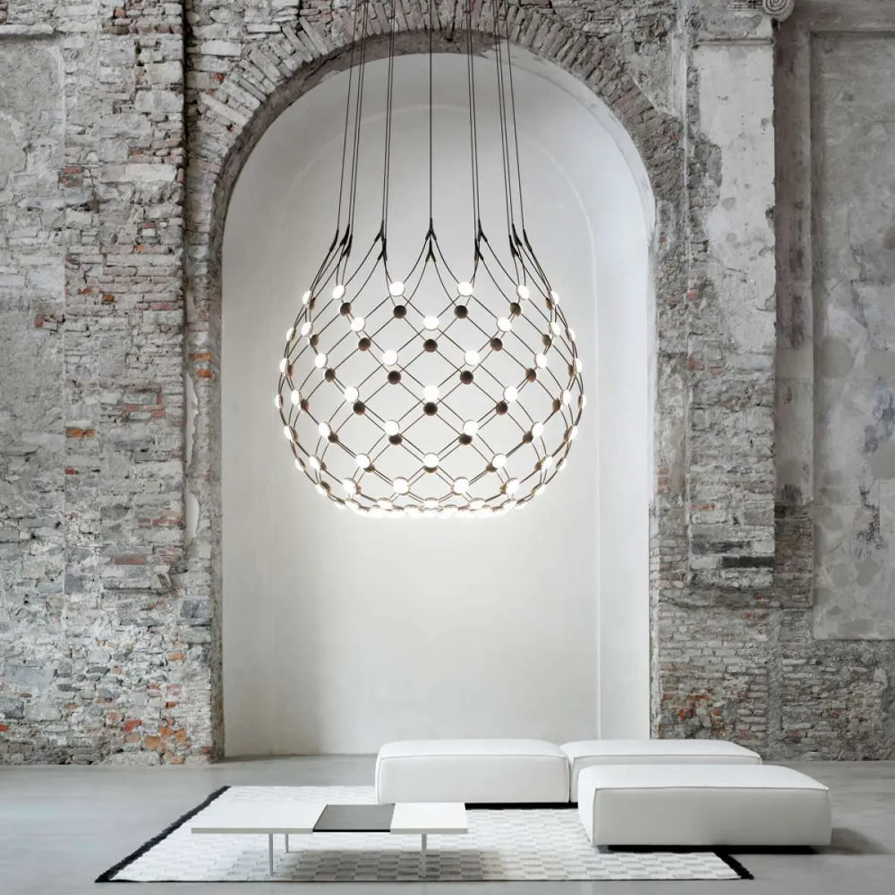 Mesh Wireless ceiling lamp, Black, large Luceplan