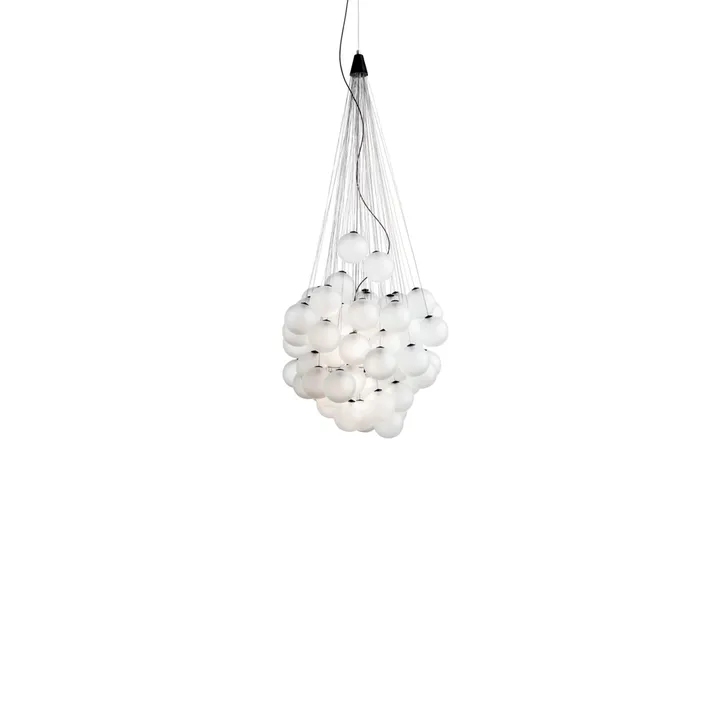 Stochastic pendant lamp - Opal, 48 spheres - Luceplan