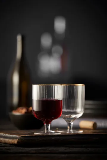 Palermo Gold wine glass 30 cl 4-pack - Clear-gold - Lyngby Glas