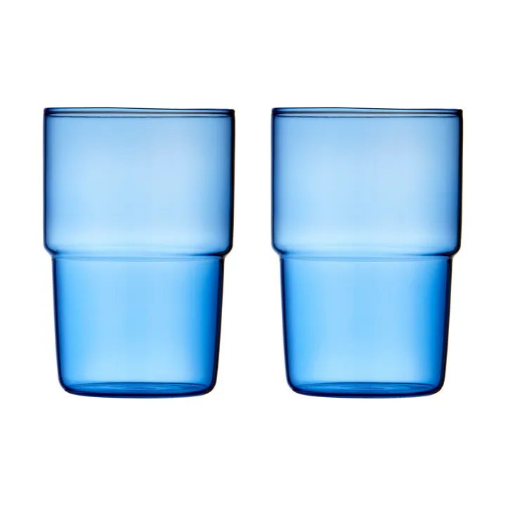 Torino drinking glass 40 cl 2-pack - Blue - Lyngby Glas
