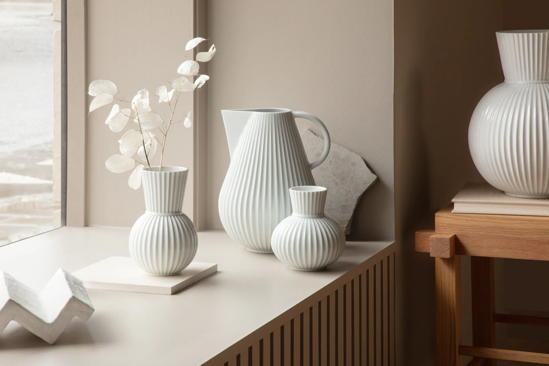 Lyngby Tura vase white, 18 cm Lyngby Porcelæn