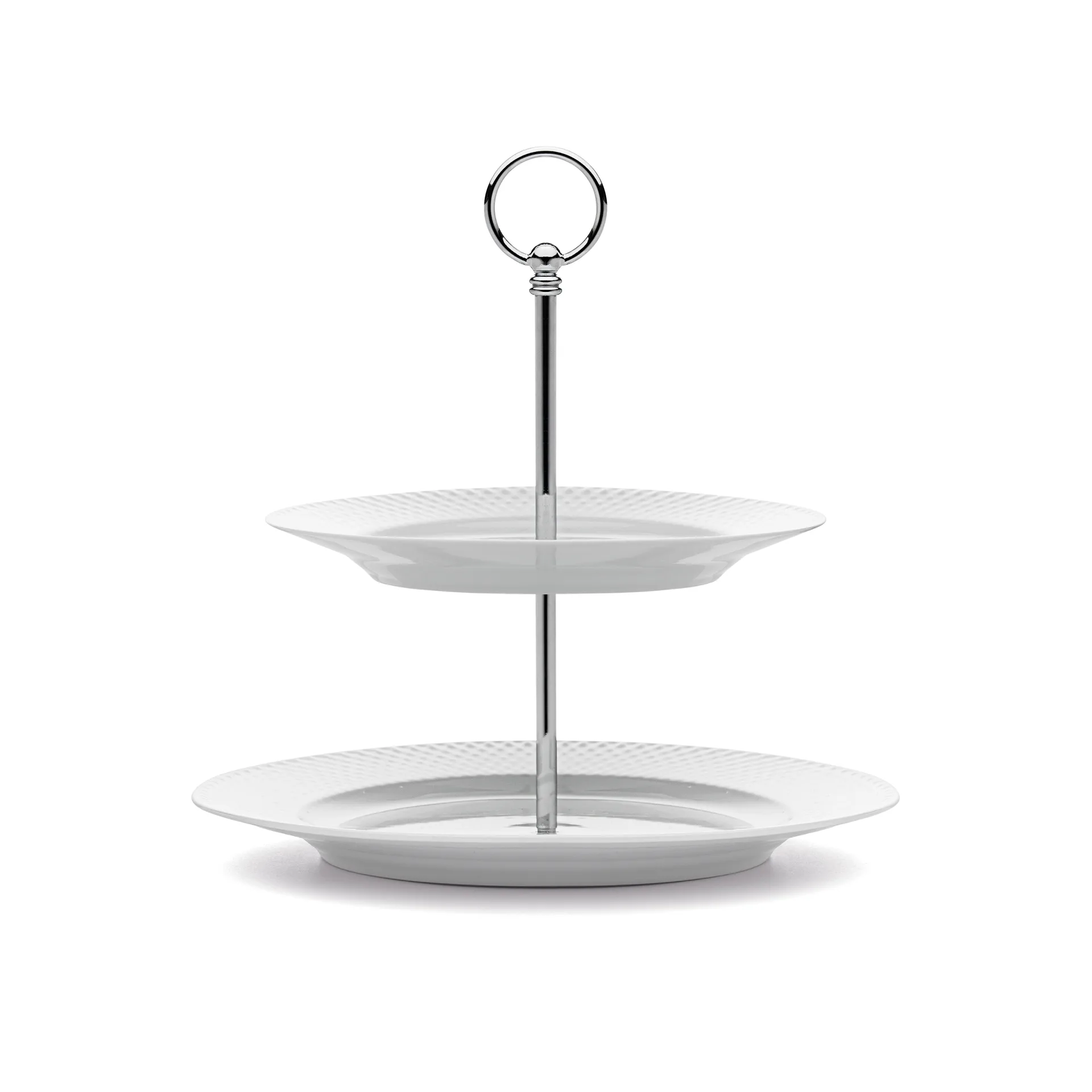 Rhombe cake dish Ø 27 cm, white Lyngby Porcelæn