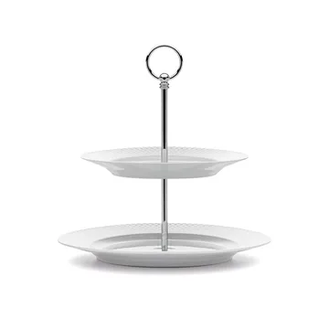 Rhombe cake dish Ø 27 cm - white - Lyngby Porcelæn