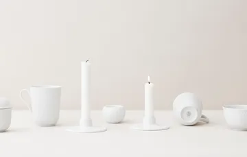 Rhombe candle holder 3 cm - White - Lyngby Porcelæn