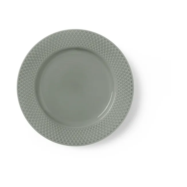 Rhombe Earth lunch plate Ø21 cm, Moss Lyngby Porcelæn