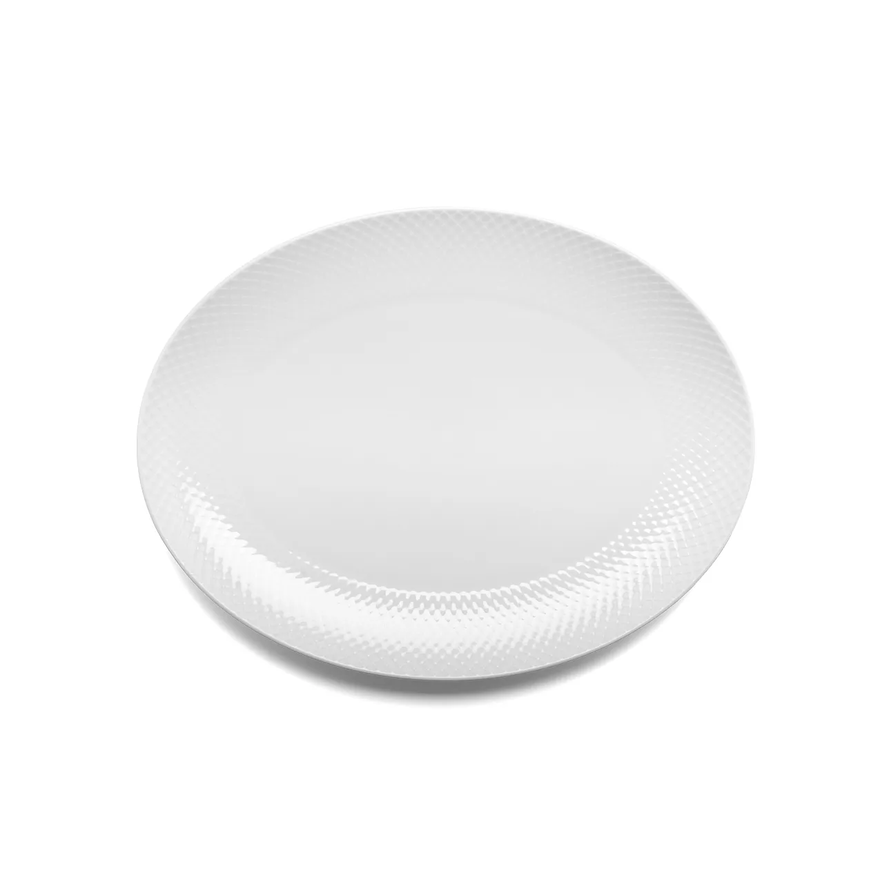 Rhombe oval serving saucer 35x26,5 cm, white Lyngby Porcelæn