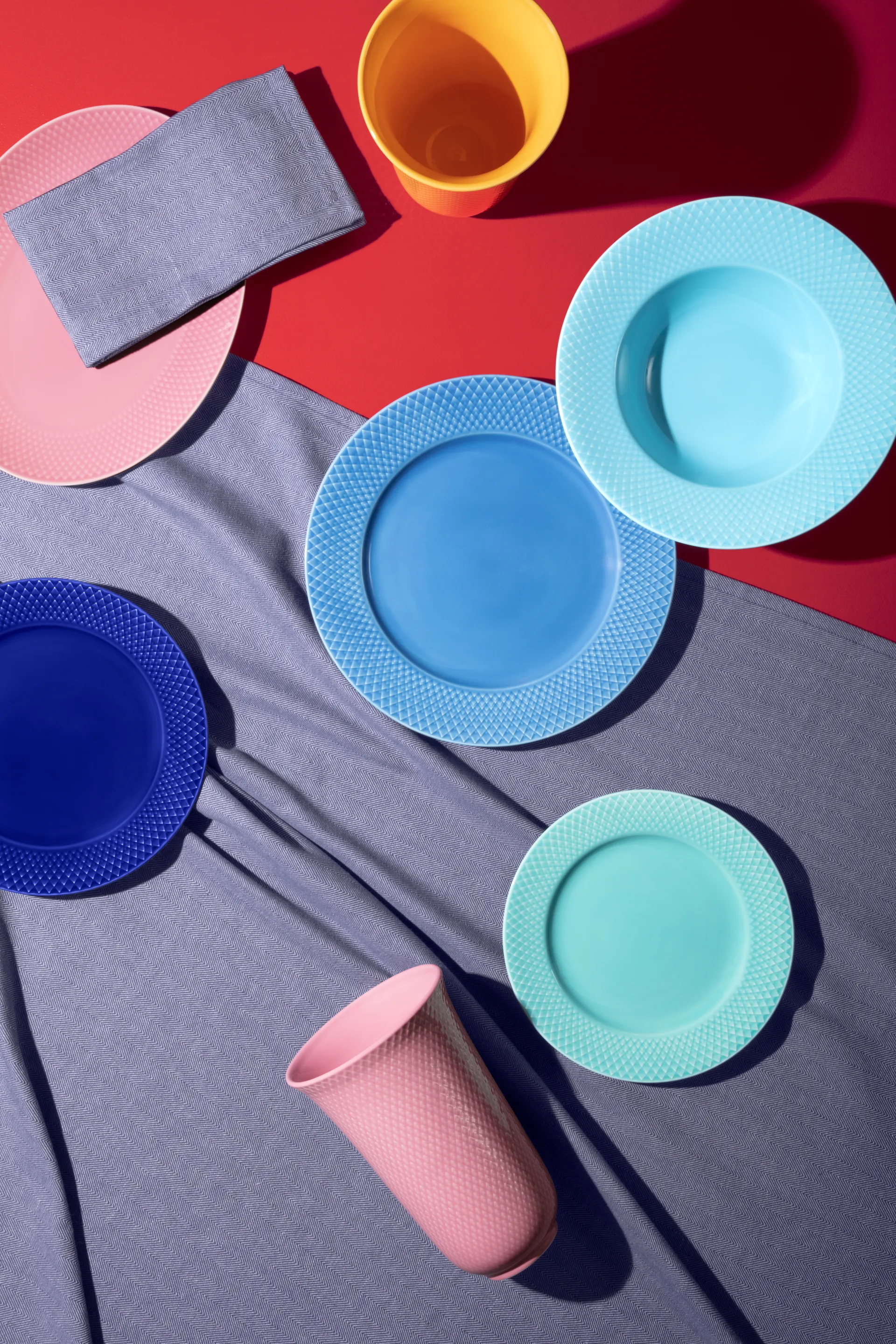 Rhombe plate Ø21 cm, Aqua Lyngby Porcelæn