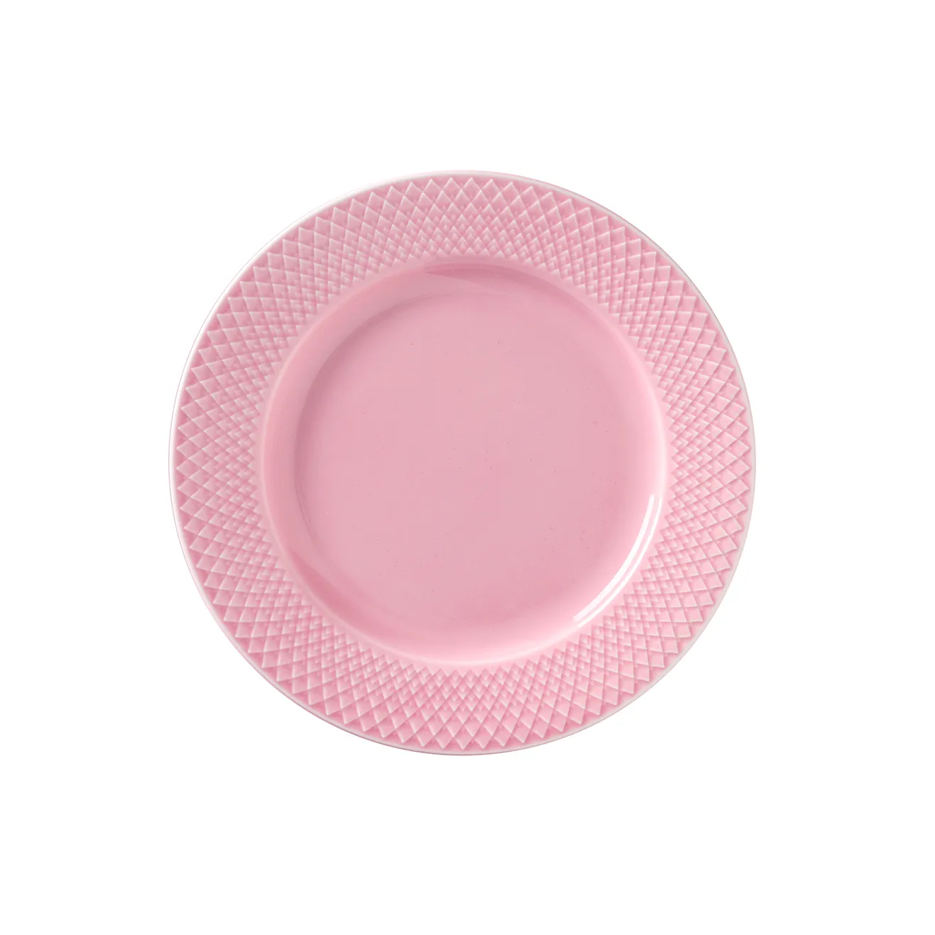 Rhombe plate pink, 21 cm Lyngby Porcelæn