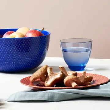 Rhombe serving bowl Ø22 cm - dark blue - Lyngby Porcelæn
