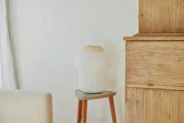 Papier Double table lamp Ø30 cm - Soft yellow - Made By Hand