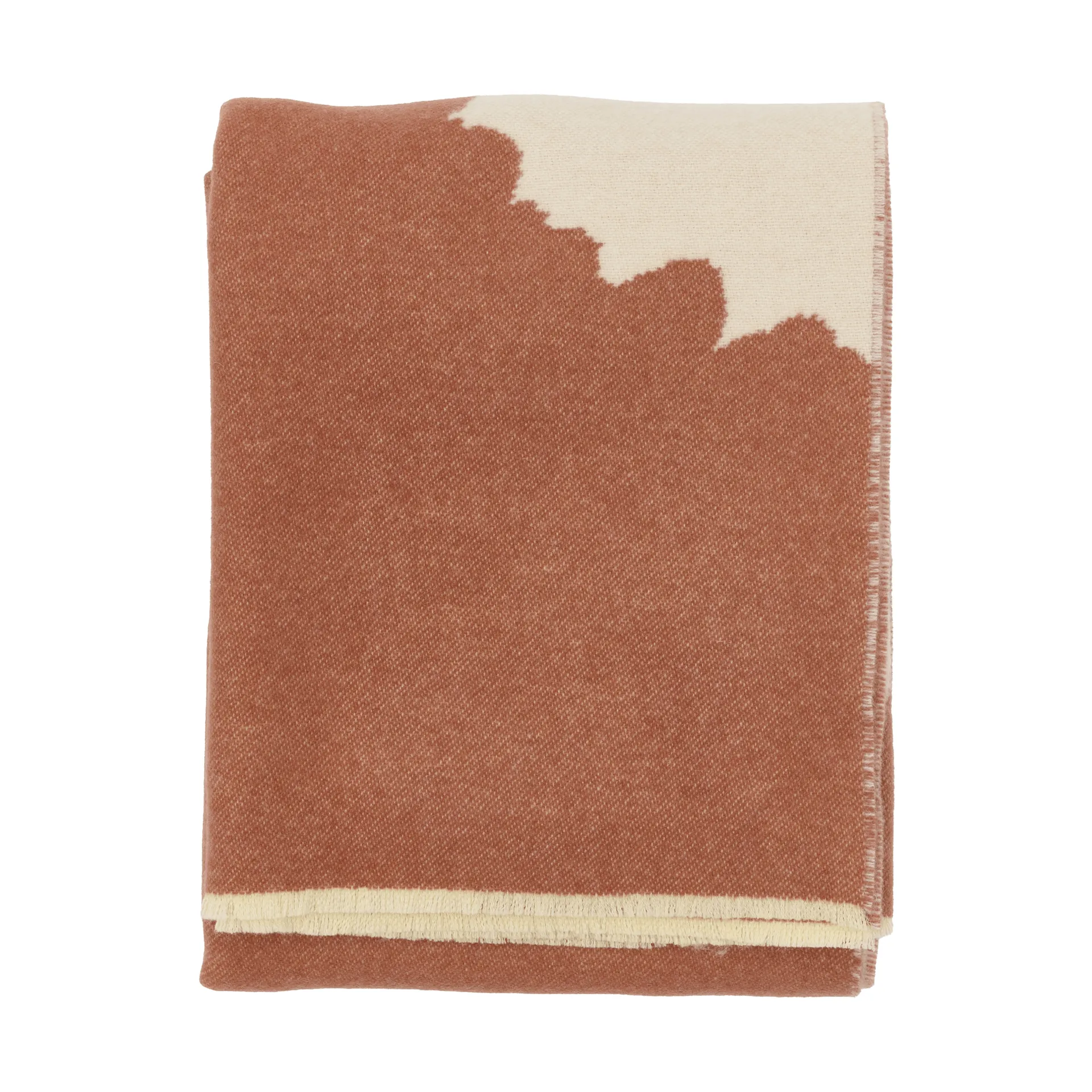 Iso Unikko throw blanket, Off white-chestnut, 130x170 cm Marimekko