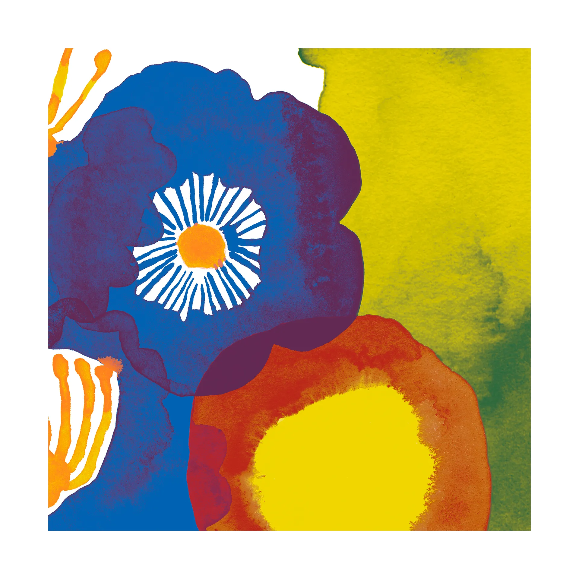 Juhannustaika napkin 33x33 cm 20-pack, Blue-yellow-red Marimekko