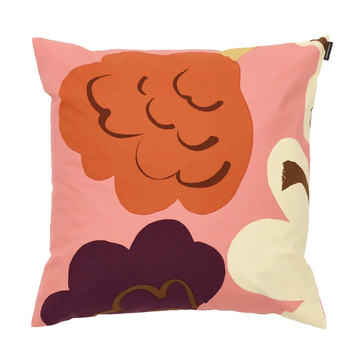 Kukasta Kukkaan cushion cover - Pink-off white-plum-terracotta, 50x50 cm - Marimekko