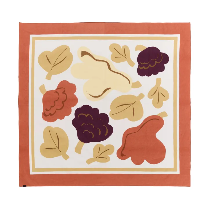 Kukasta Kukkaan duvet cover set - White-terracotta-ochre-plum, 140x140 cm - Marimekko