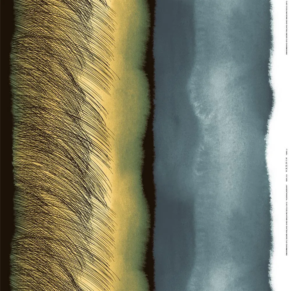 Kuuskajaskari fabric, grey-yellow-black Marimekko