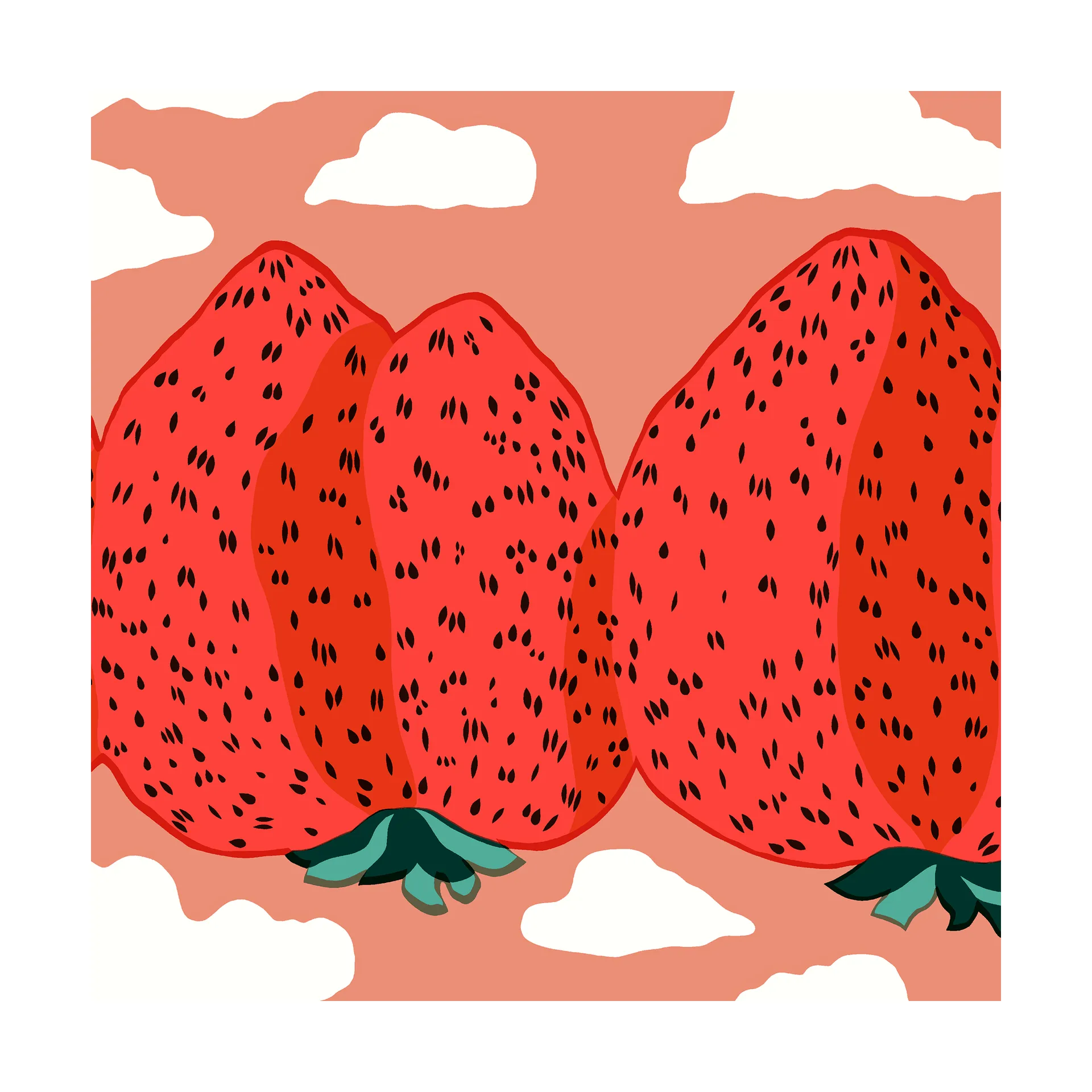 Mansikkavuoret napkin 33x33 cm 20-pack, Red Marimekko