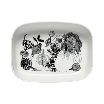Oiva Siirtolapuutarha serving bowl - White-black - Marimekko