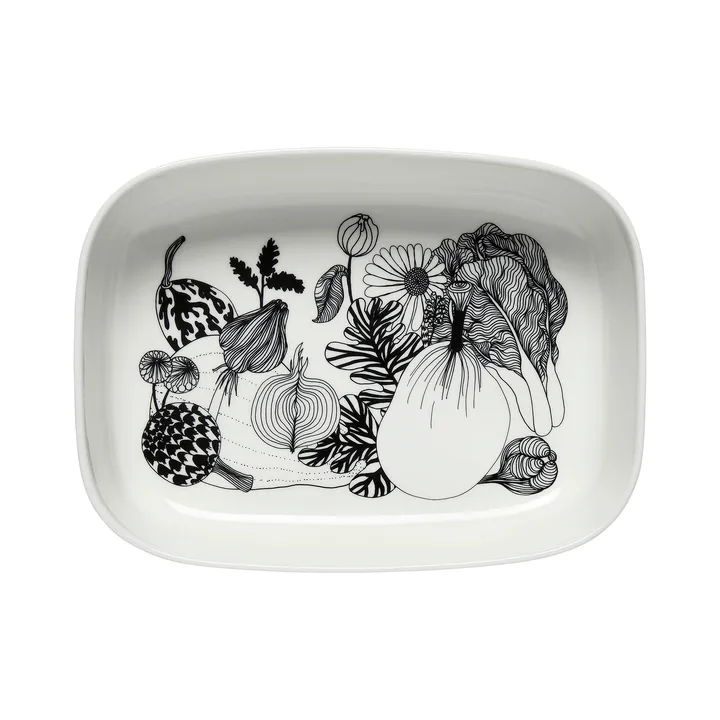 Oiva Siirtolapuutarha serving bowl - White-black - Marimekko