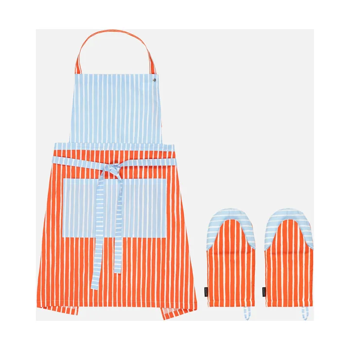 Piccolo textile set 3 pieces - White-tomato red-light blue - Marimekko