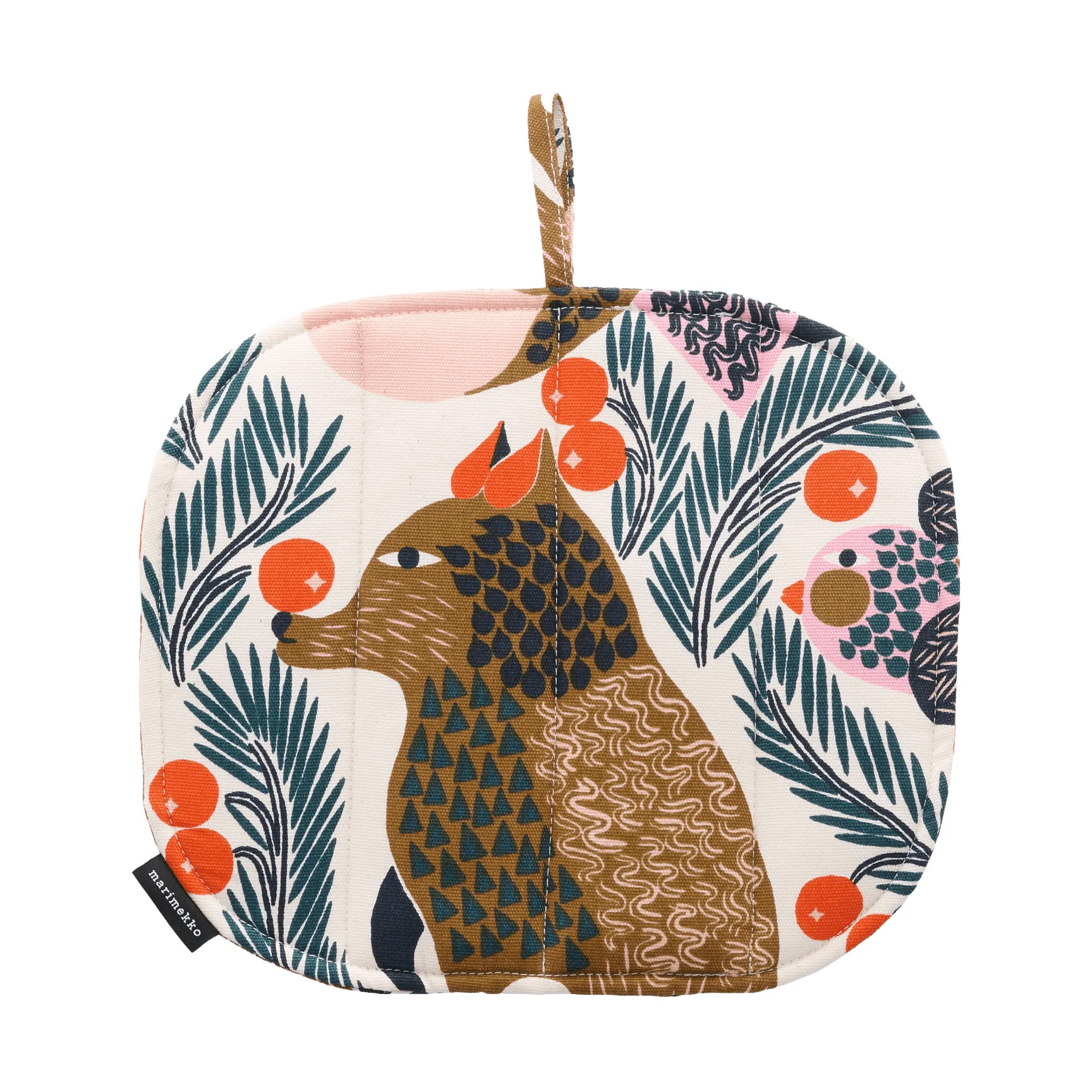 Pieni Ketunmarja pot holder, White-multicolour Marimekko