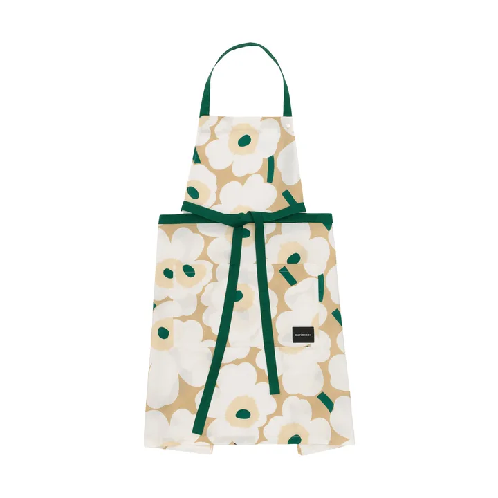 Pieni Unikko apron - Sand-white-hay-emerald - Marimekko