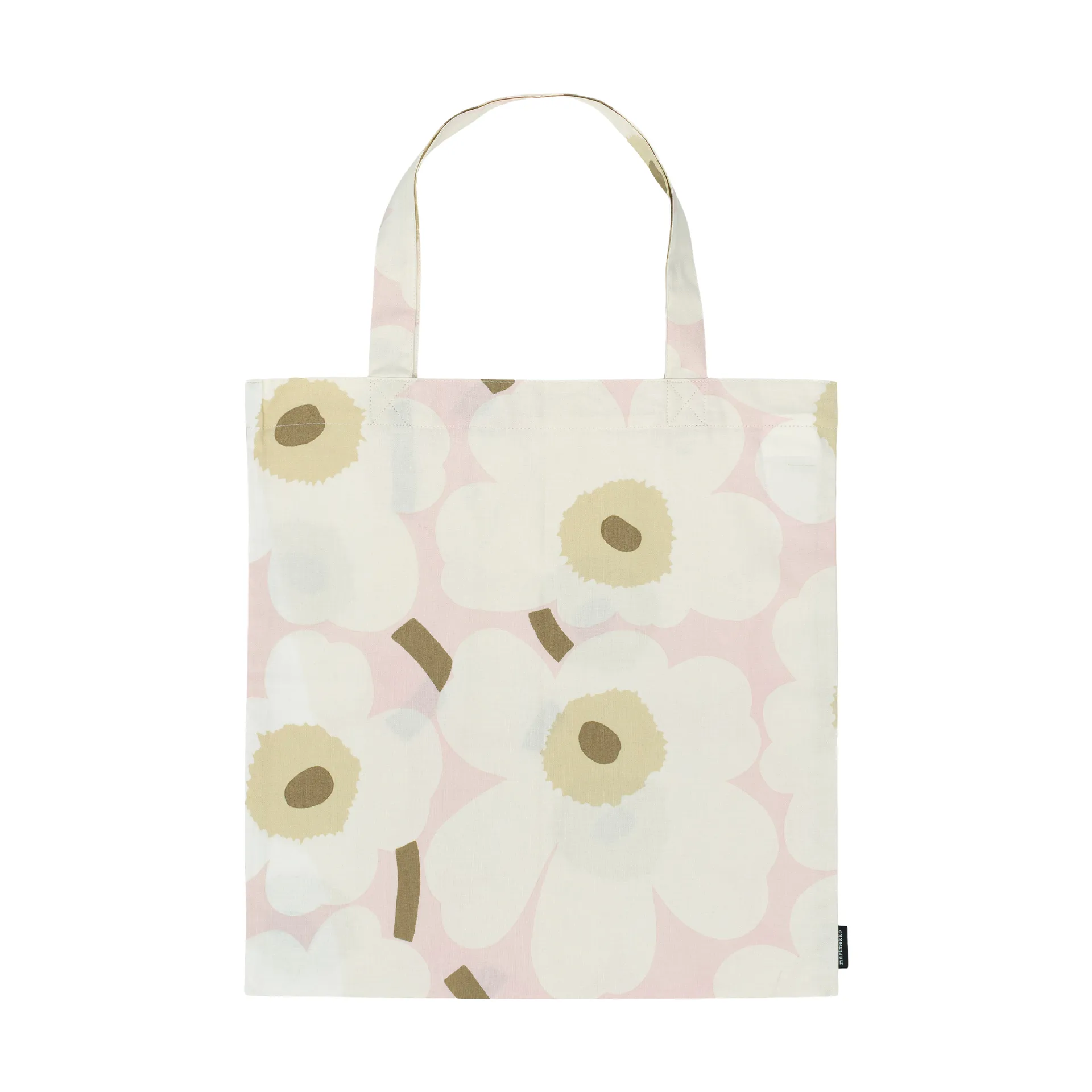 Pieni Unikko bag 44x43 cm, Pink-off white-sand Marimekko
