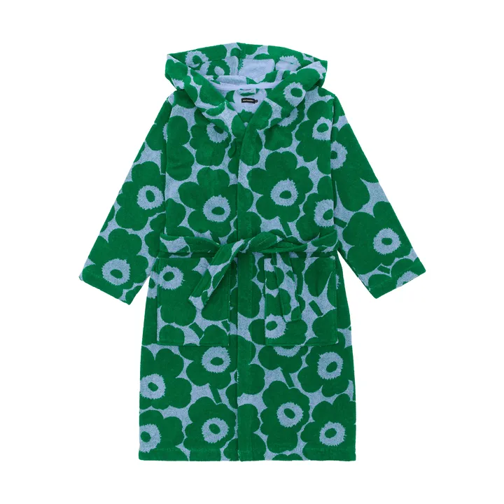 Pieni Unikko bathrobe L - Light blue-green - Marimekko