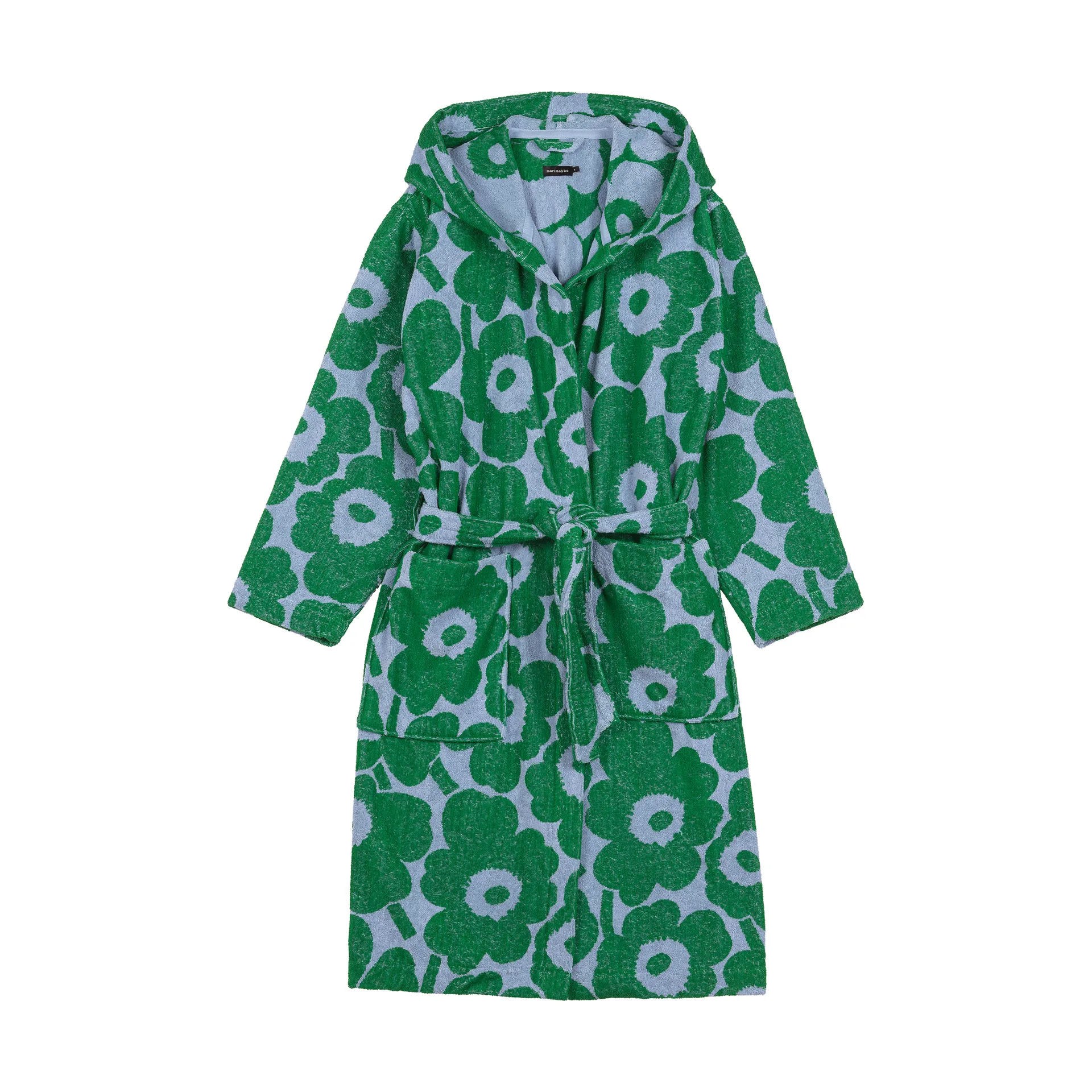Pieni Unikko bathrobe L, Light blue-green Marimekko