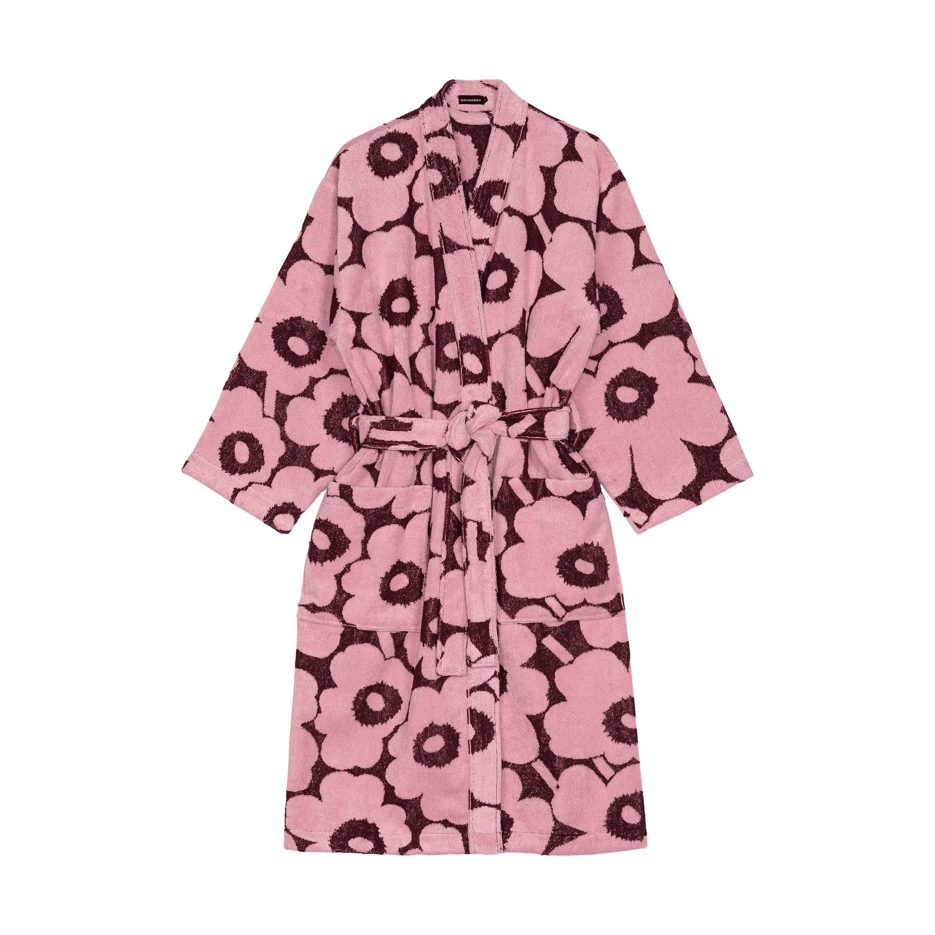 Pieni Unikko bathrobe L, Plum-pink Marimekko