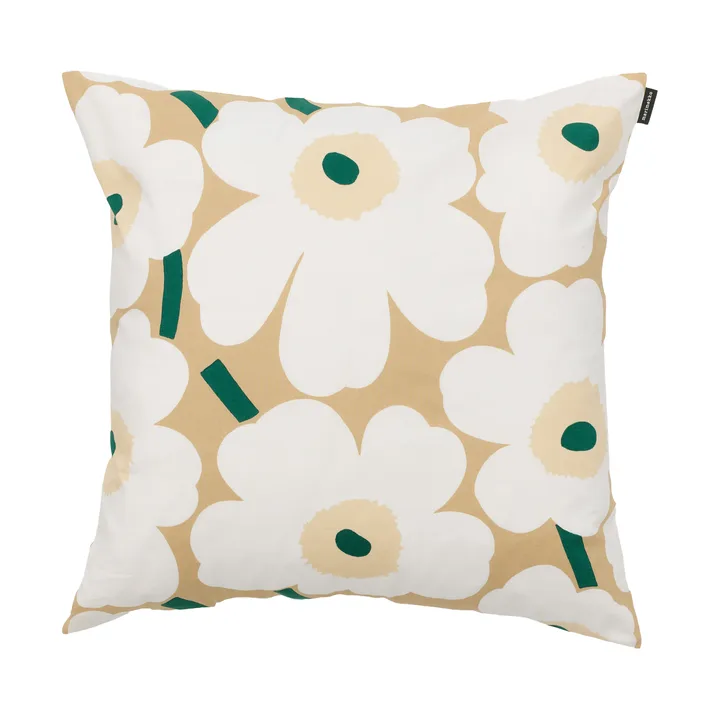 Pieni unikko cushion cover 50x50 cm - Sand-white-hay-emerald - Marimekko