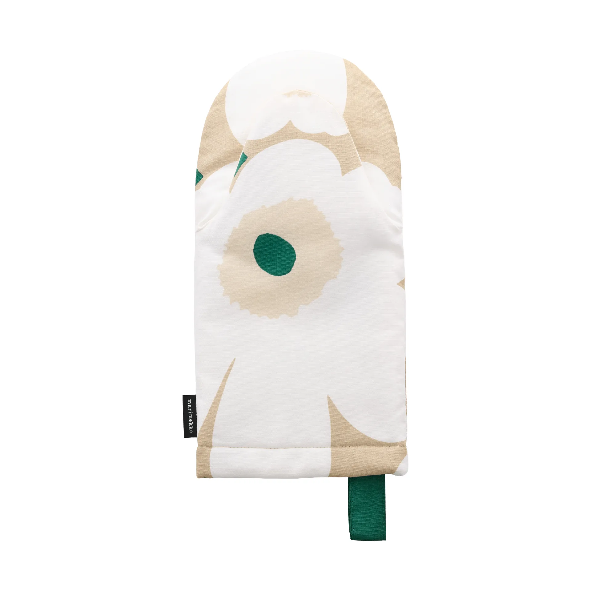 Pieni Unikko oven mitt, Sand-white-hay-emerald Marimekko