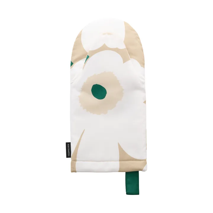 Pieni Unikko oven mitt - Sand-white-hay-emerald - Marimekko