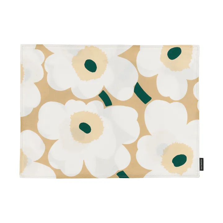 Pieni Unikko placemat acrylic - Sand-white-hay-emerald - Marimekko