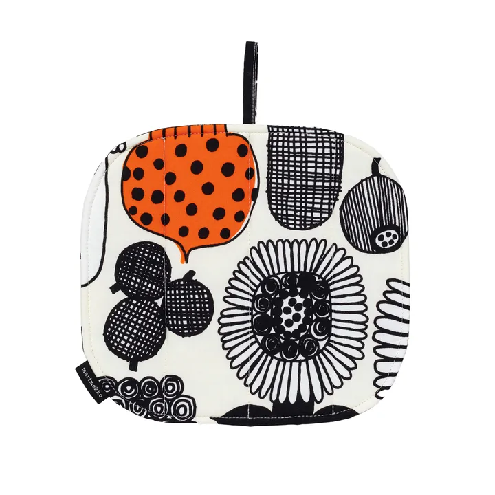 Puutarhurin Parhaat potholder - White-black-orange - Marimekko