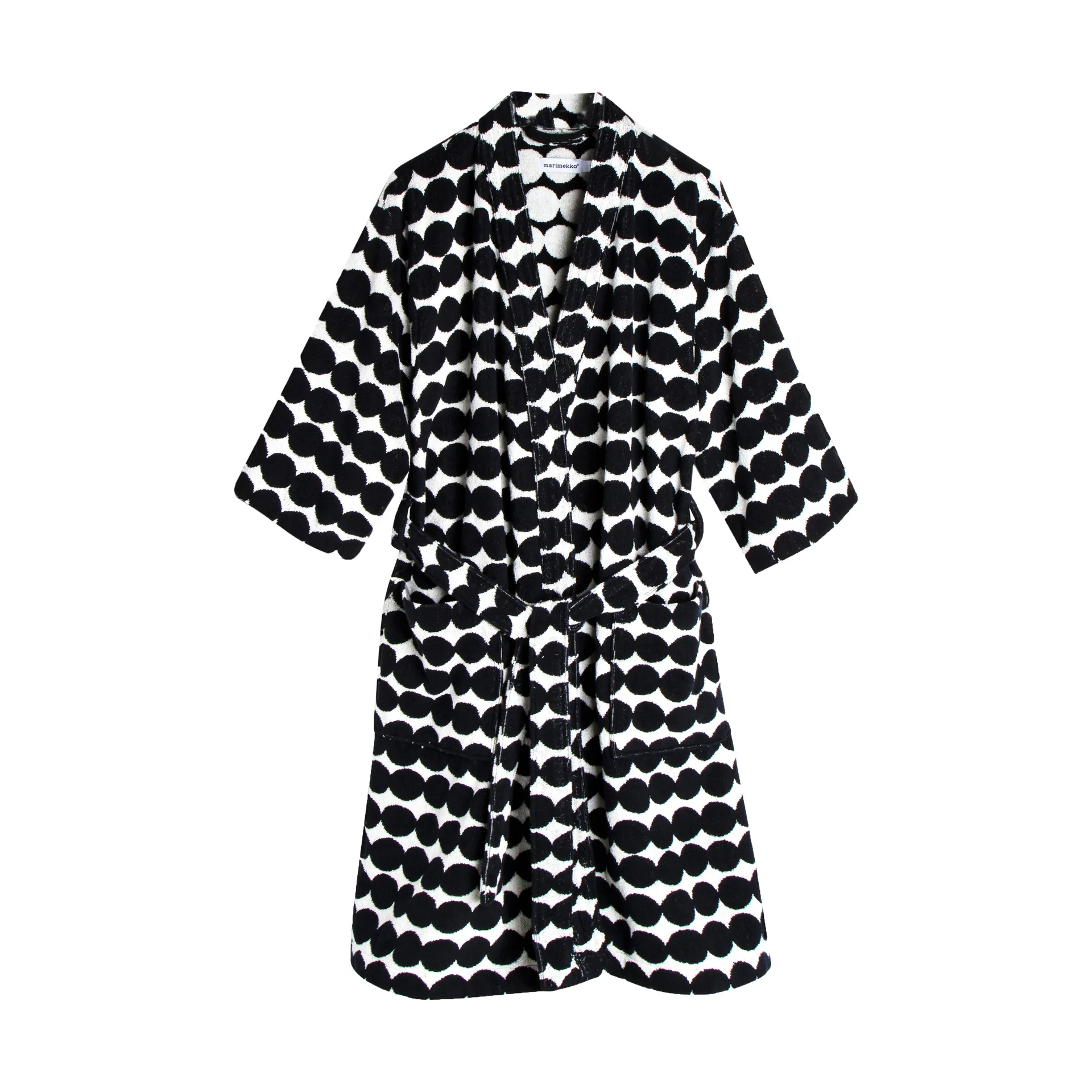 Räsymatto bathrobe, Black-white, S Marimekko