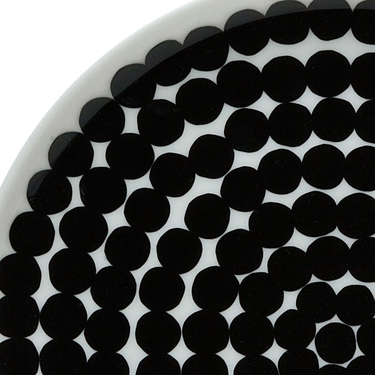 Räsymatto plate 20 cm, 6-pack black-white,  Marimekko