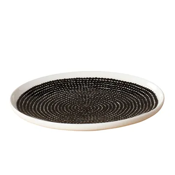 Räsymatto plate - black white - Marimekko