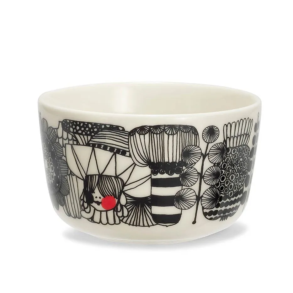 Siirtolapuutarha bowl 2.5 dl, red-white Marimekko
