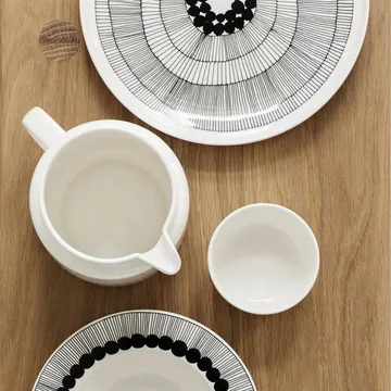 Siirtolapuutarha plate Ø 25 cm, 6-pack black-white - Marimekko