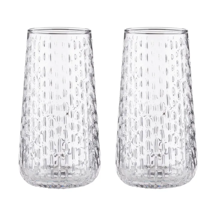 Syksy long tumbler glass 2-pack - Clear - Marimekko