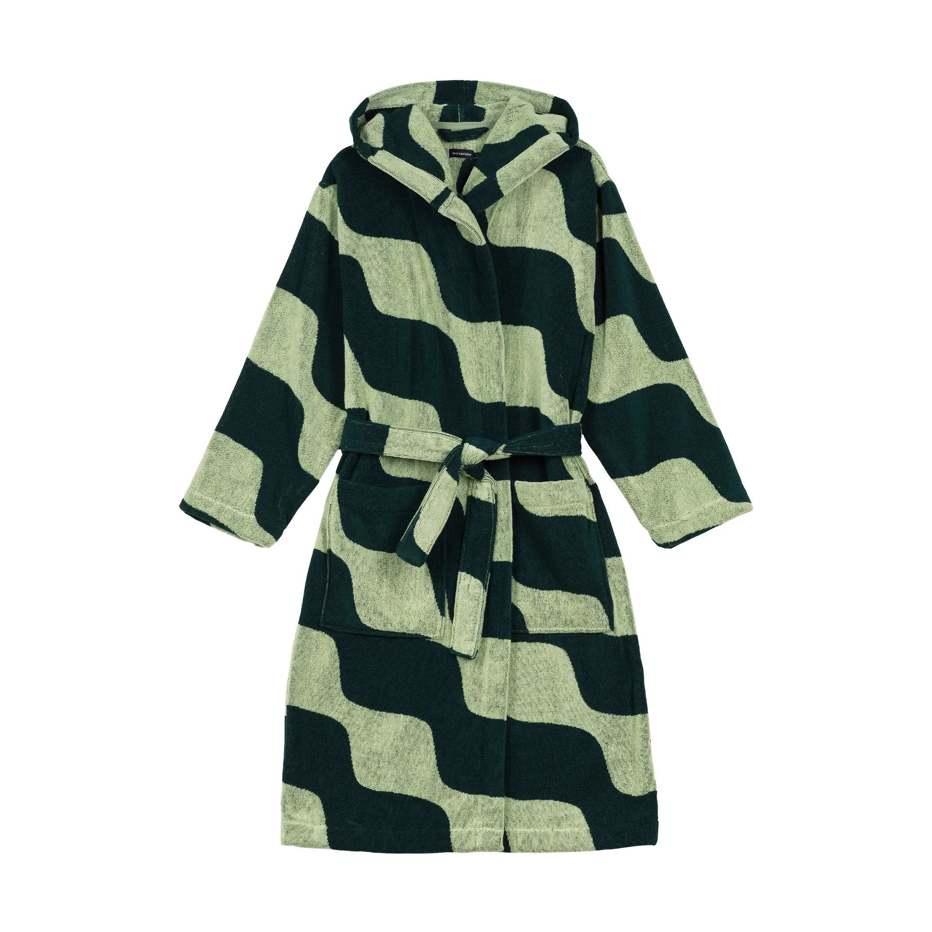 Taifuuni cotton bathrobe, Pear-dark green, M Marimekko