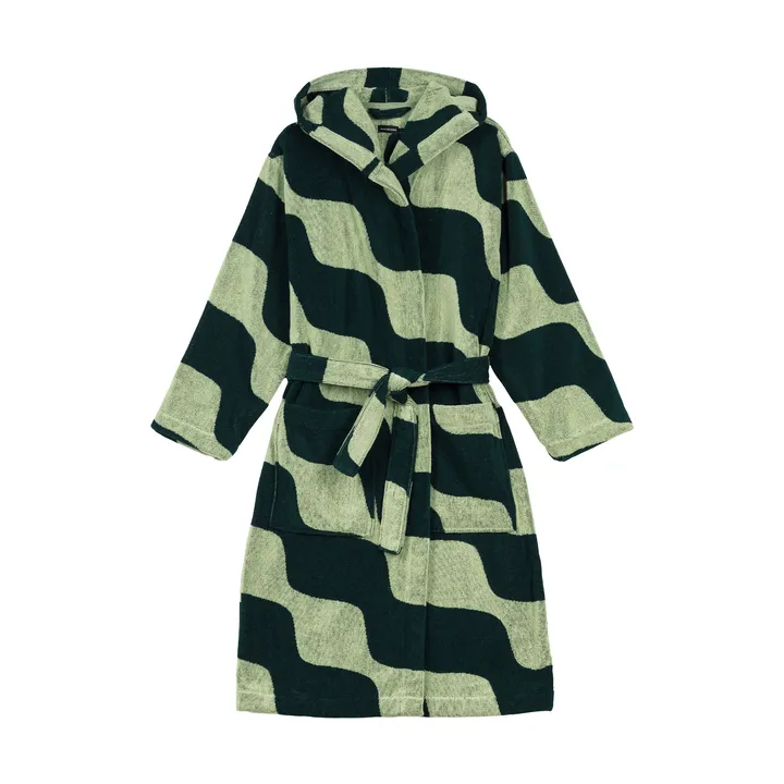 Taifuuni cotton bathrobe - Pear-dark green, S - Marimekko
