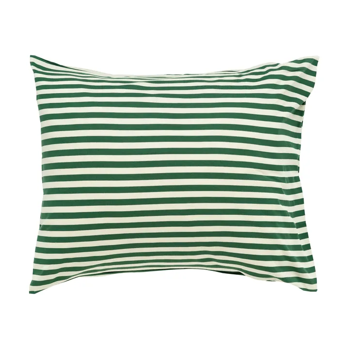 Tasaraita pillowcase 50x60 cm - Off white-dark green - Marimekko
