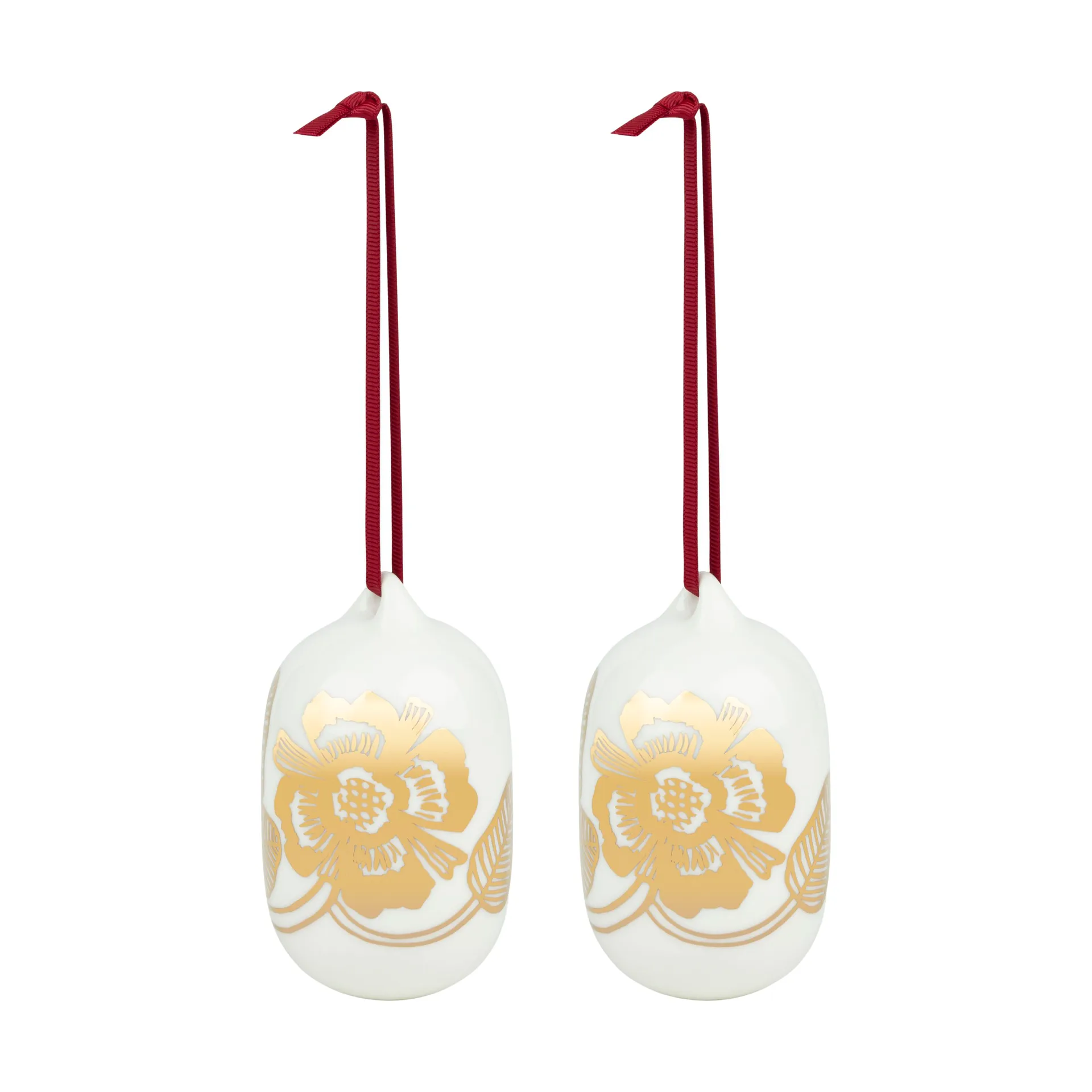 Tiara Christmas baubles 2025 6x9 cm, White-gold Marimekko