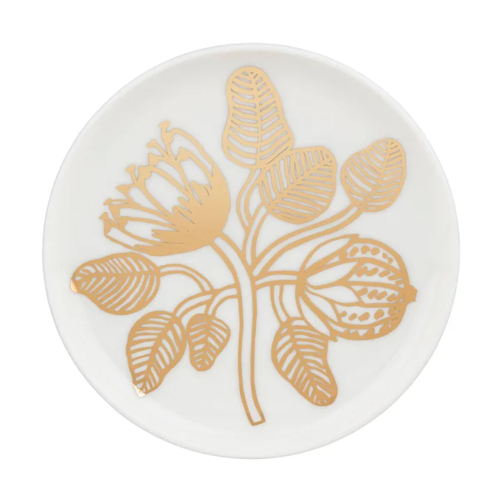 Tiara side plate Ø13.5 cm - White-gold - Marimekko