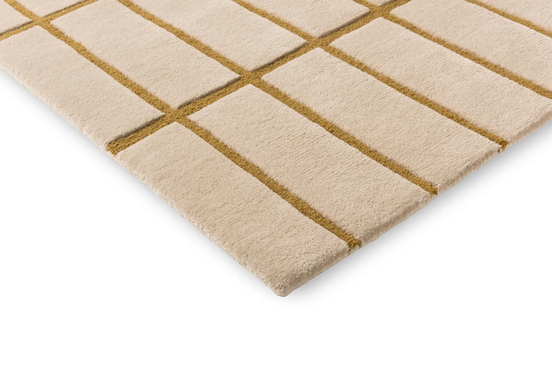 Tiiliskivi wool rug, Bronze yellow, 250x350 cm Marimekko