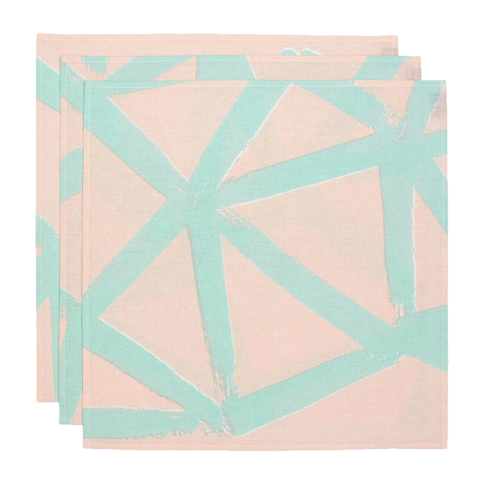 Ukkospilvi fabric serviette 43x43 cm 3 pack, Peach-mint Marimekko